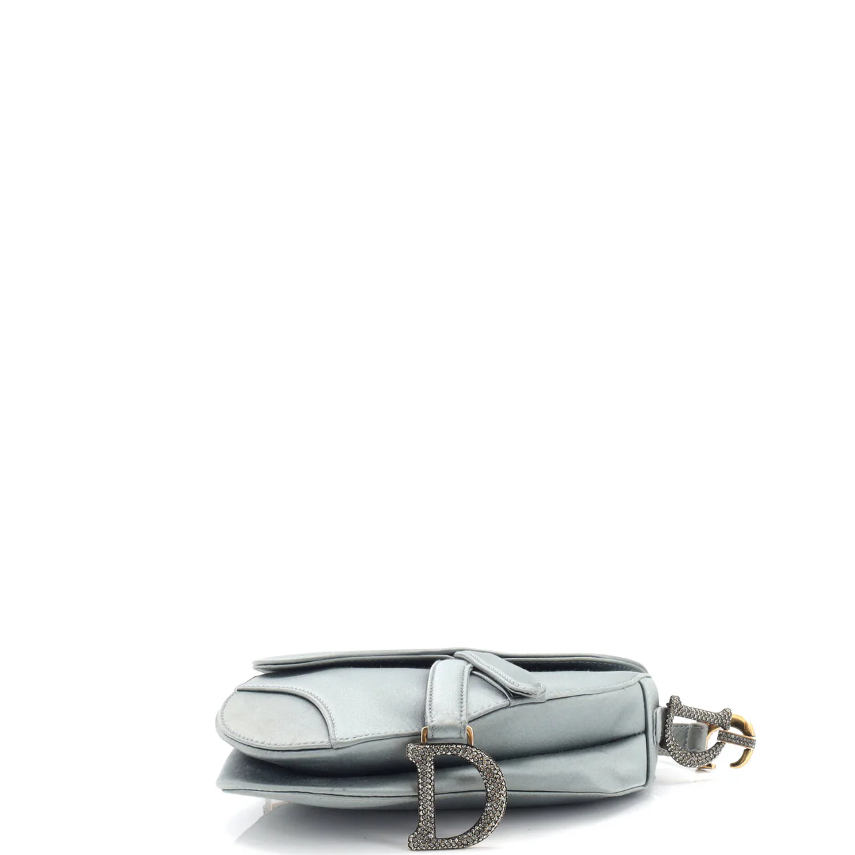 Saddle Handbag Satin with Crystals Mini - Deep Luxury