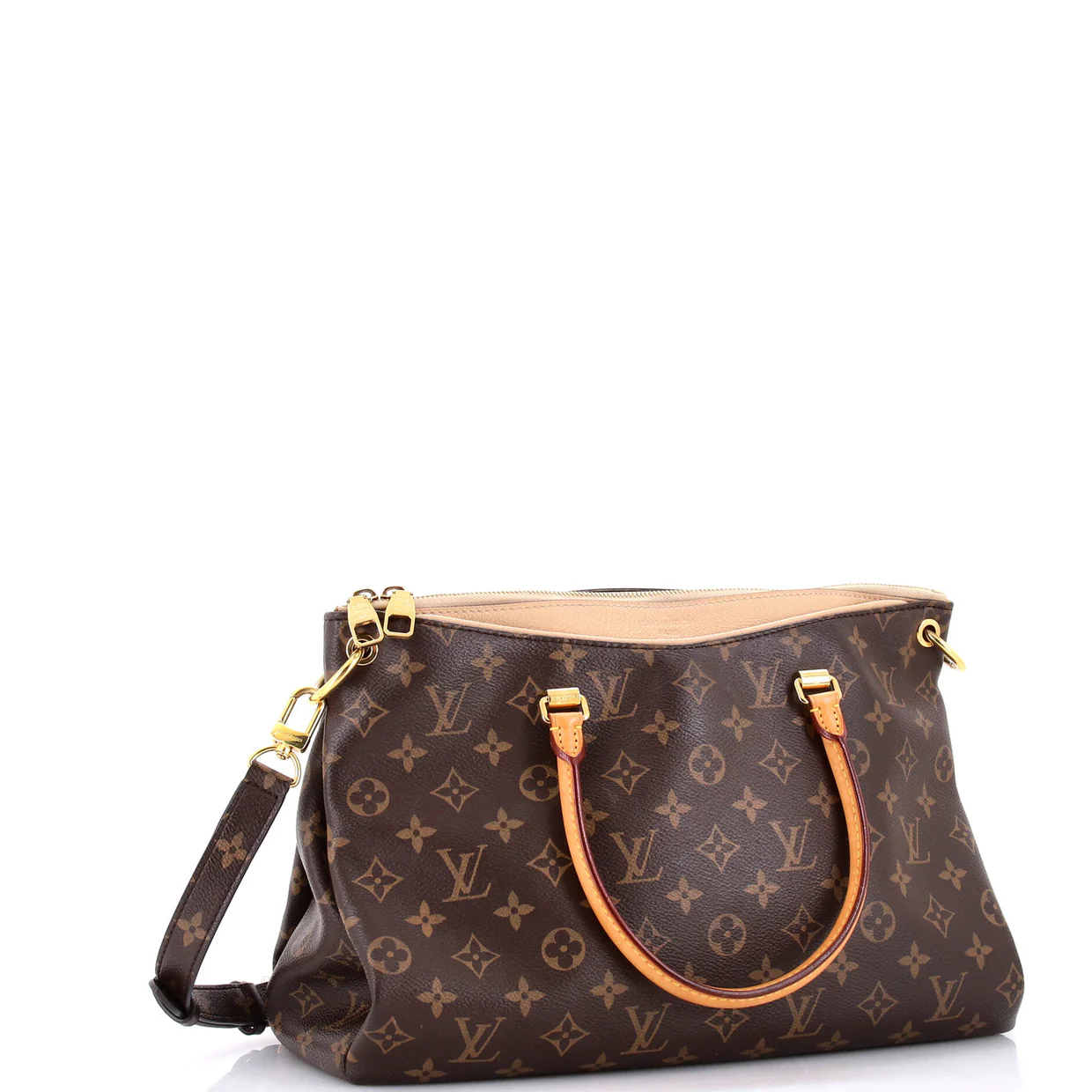 Pallas Tote Monogram Canvas with Leather - Deep Luxury