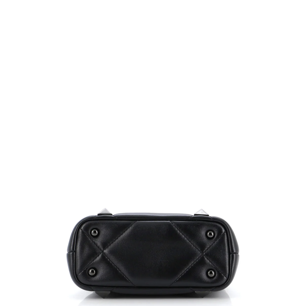 Roman Stud Top Handle Bag Quilted Leather Mini - Deep Luxury