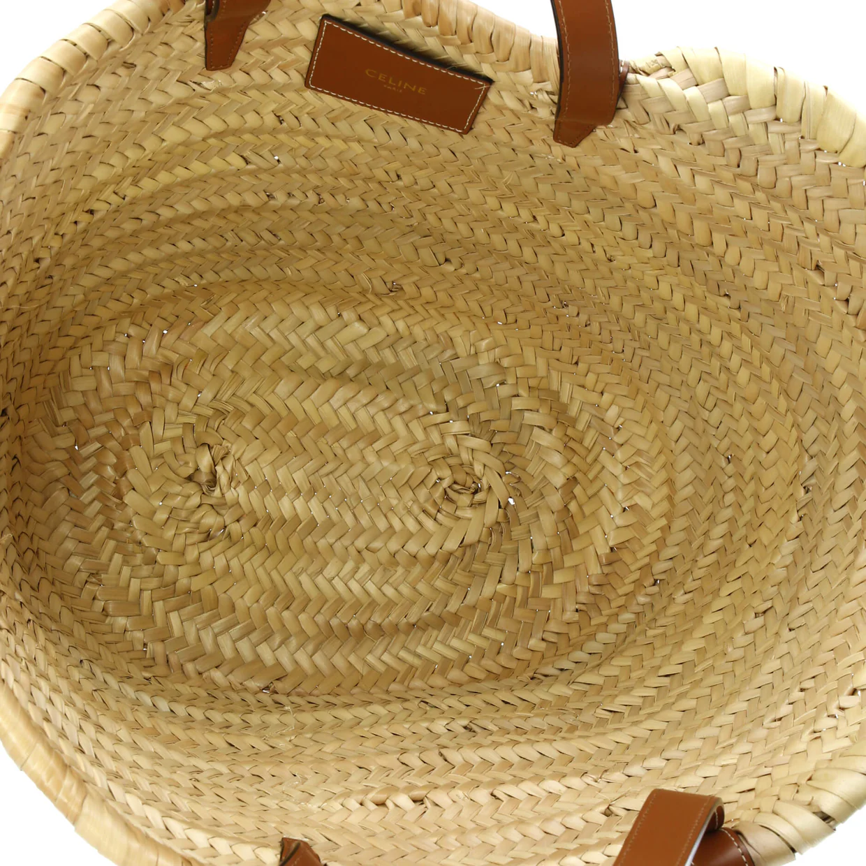 Triomphe Basket Shoulder Bag Raffia with Leather Large - Deep Luxury