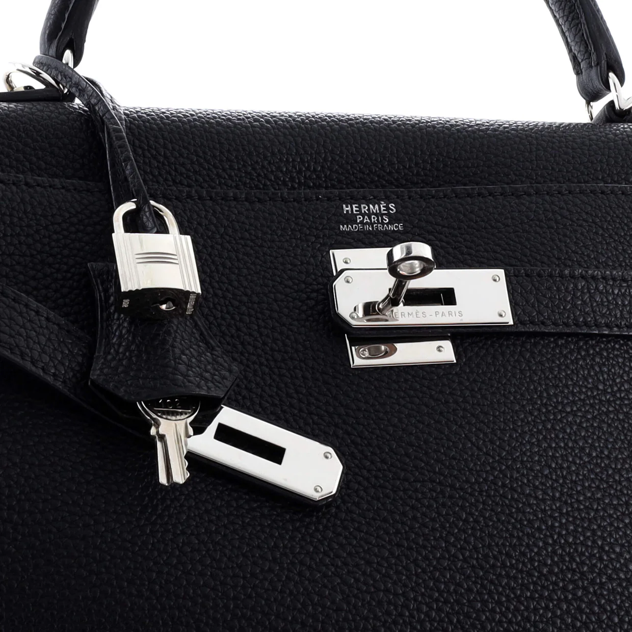 Kelly Handbag Noir Togo with Palladium Hardware 32 - Deep Luxury