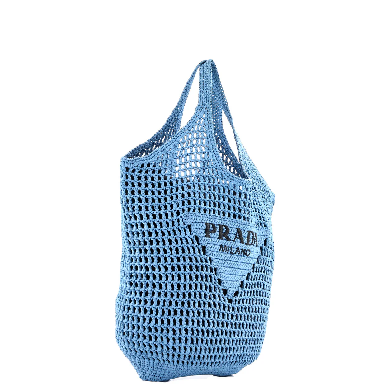 Triangle Logo Bucket Tote Raffia - Deep Luxury