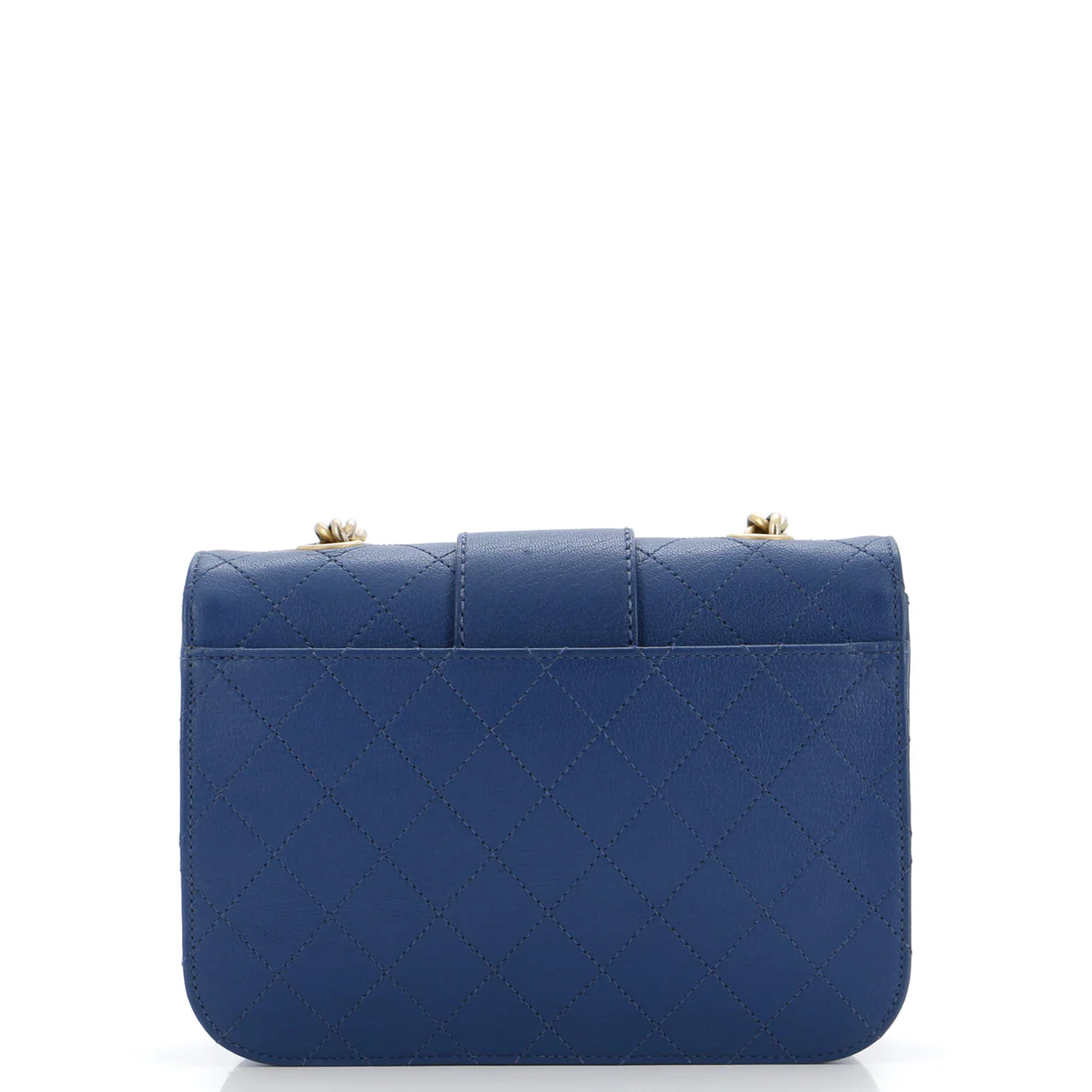 Front Chain Flap Bag Quilted Sheepskin Medium - Deep Luxury