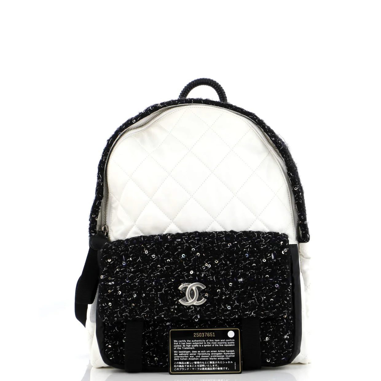 Astronaut Essentials Backpack Quilted Nylon with Tweed Medium - Deep Luxury