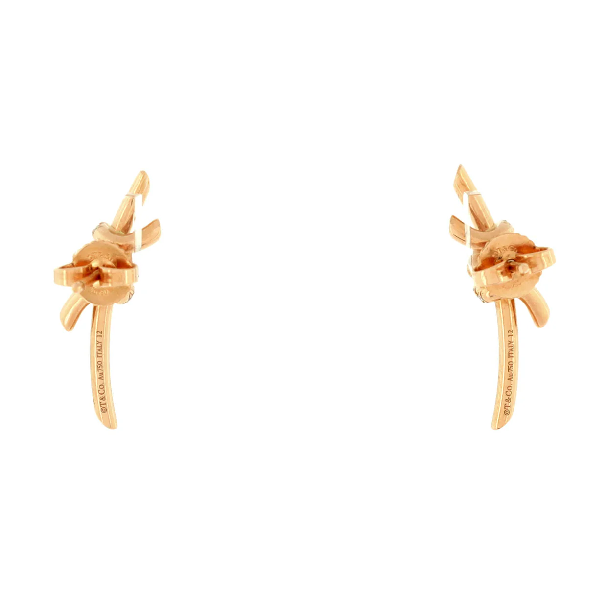 Knot Stud Earrings 18K Rose Gold with Diamonds - Deep Luxury