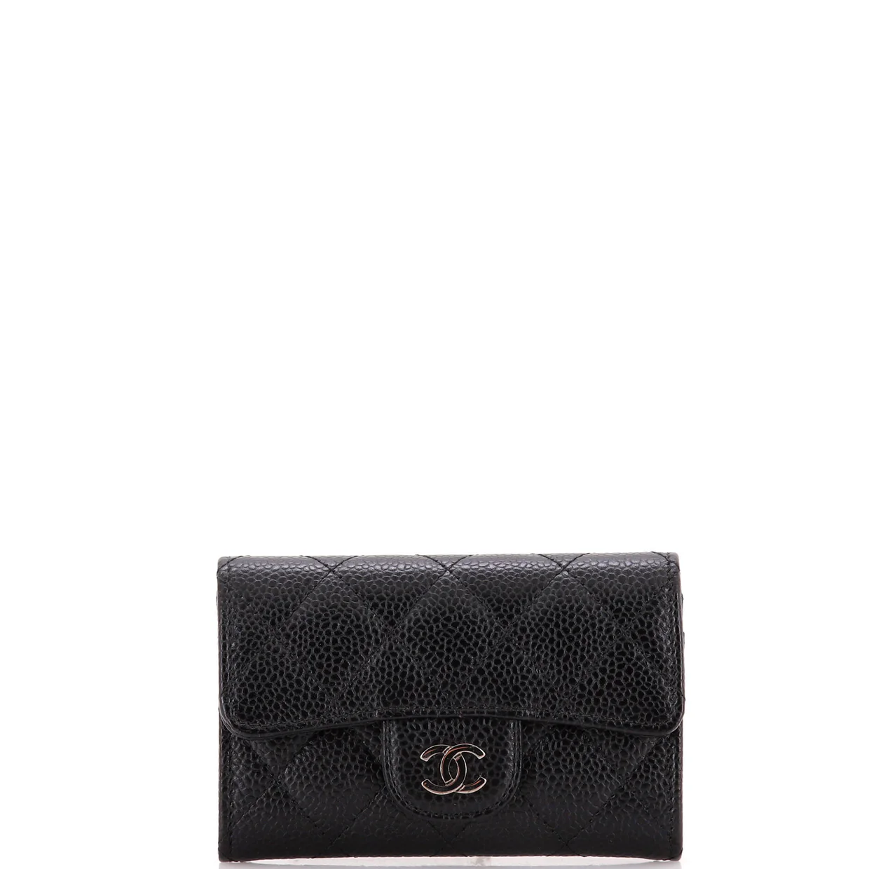 Classic Flap Card Holder Quilted Caviar - Deep Luxury