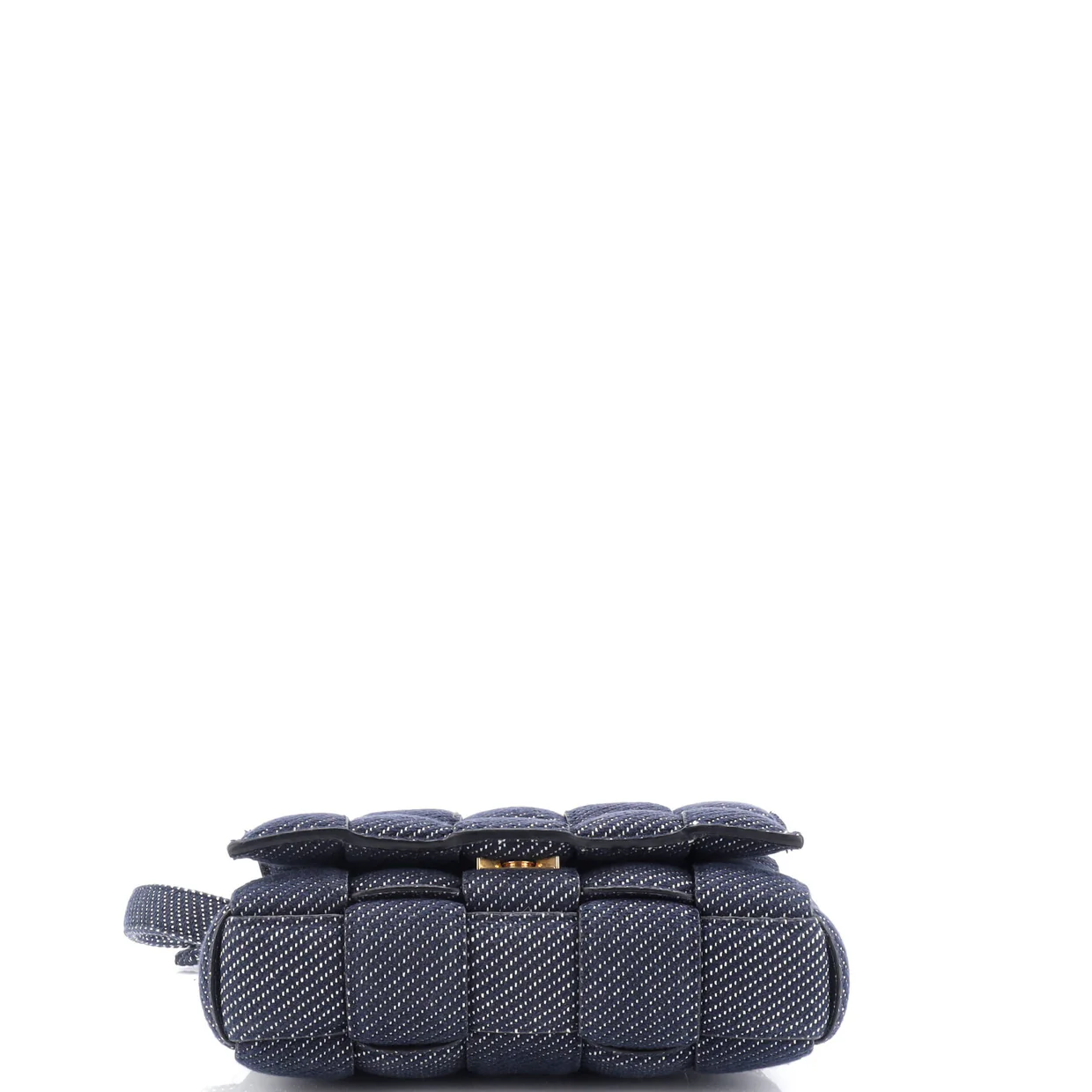 Cassette Crossbody Bag Padded Maxi Intrecciato Denim - Deep Luxury