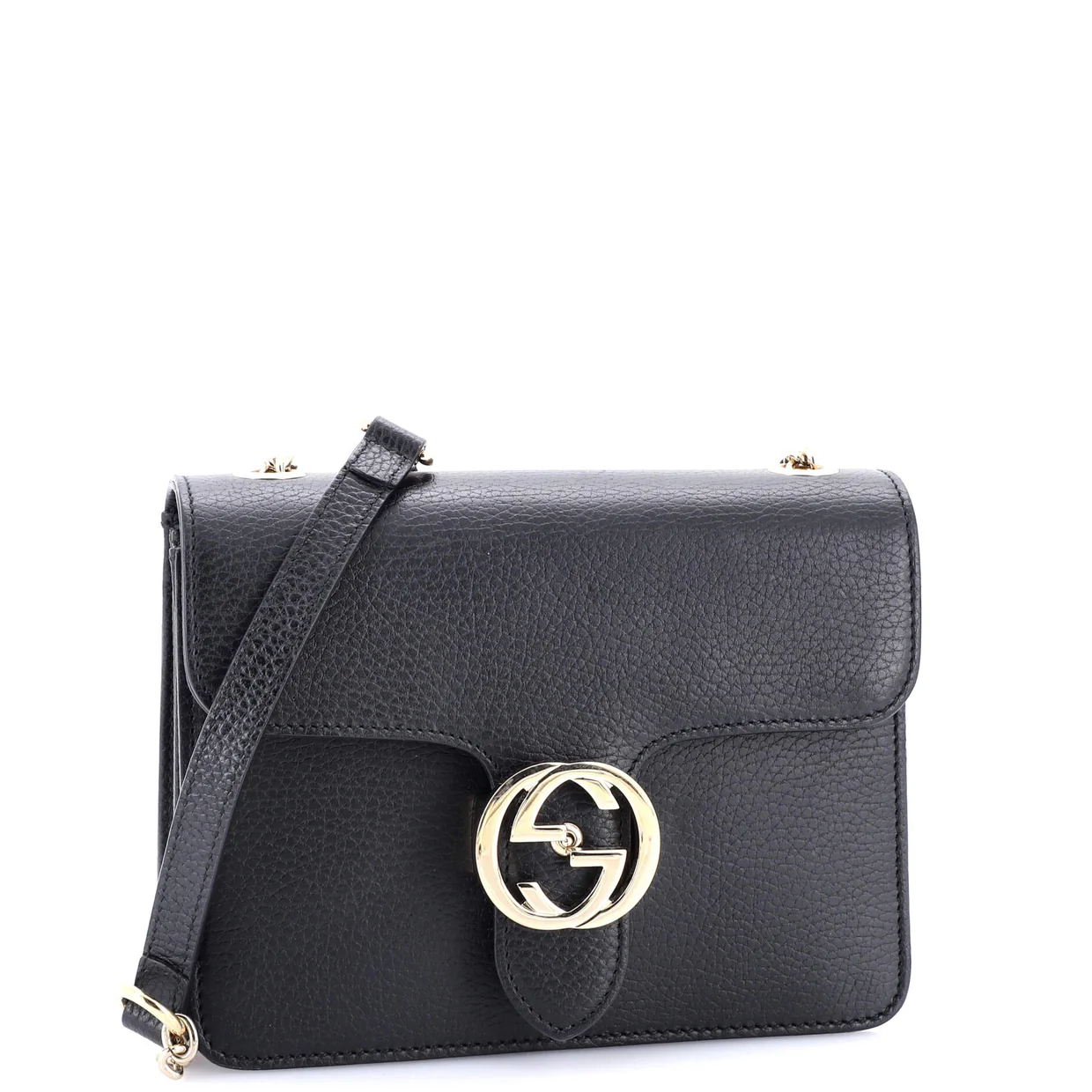 Interlocking Shoulder Bag Leather Small - Deep Luxury