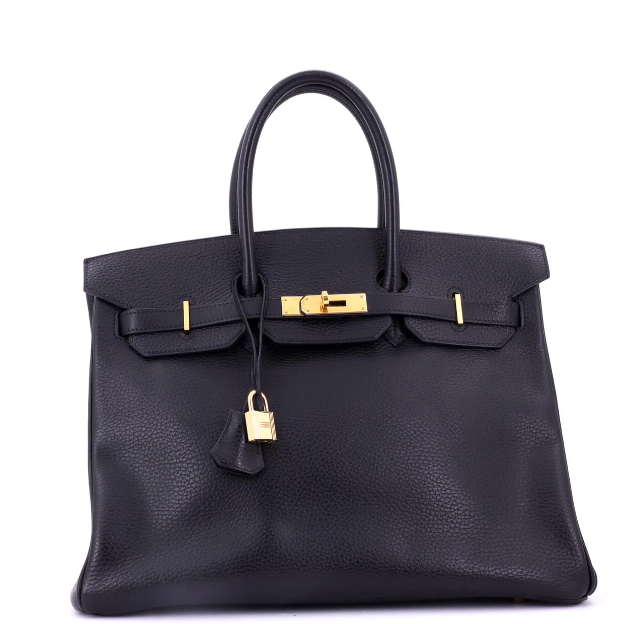 Birkin Handbag Noir Ardennes with Gold Hardware 35 - Deep Luxury