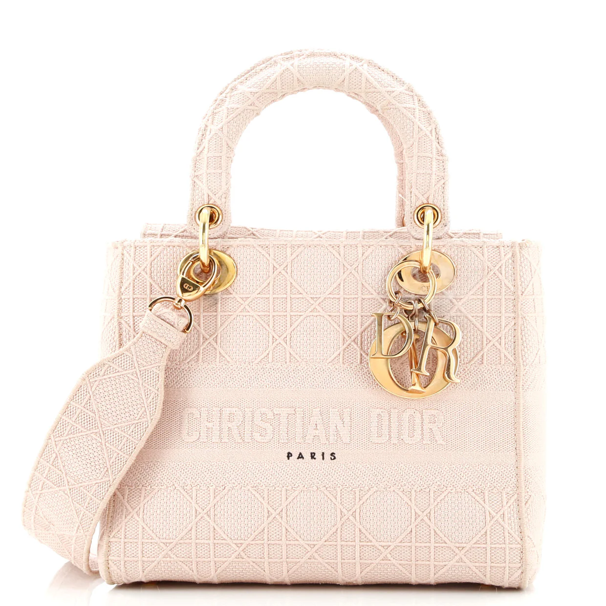 Lady D-Lite Bag Cannage Embroidered Canvas Medium - Deep Luxury