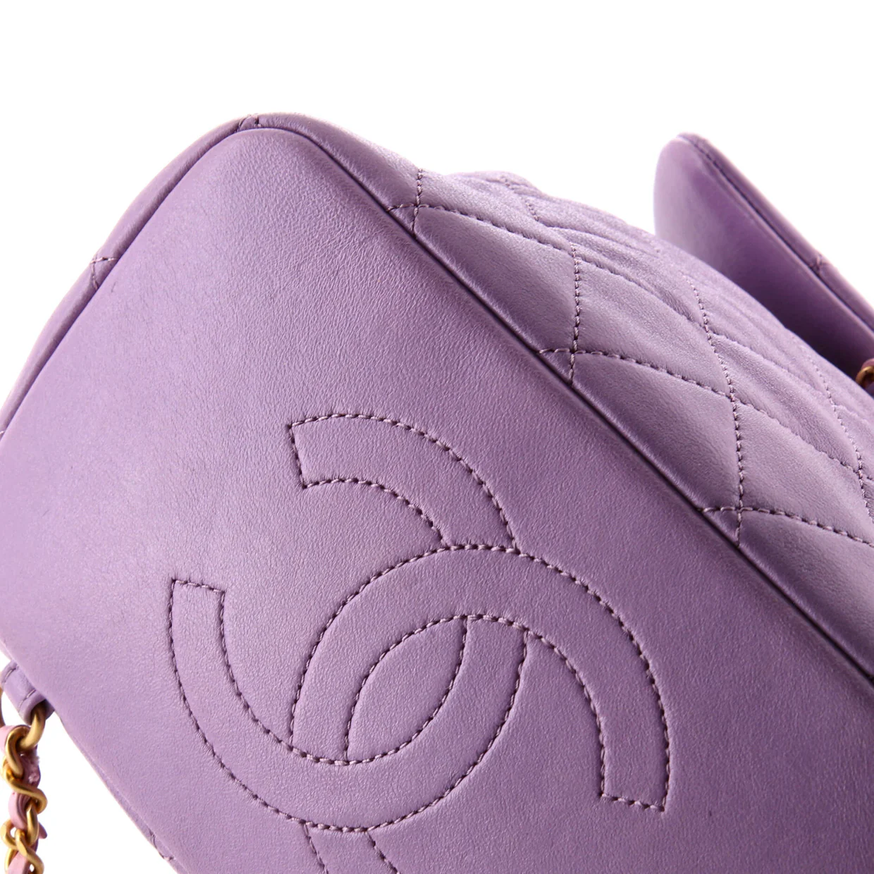 Chain Infinity Drawstring Backpack Quilted Lambskin Small - Deep Luxury