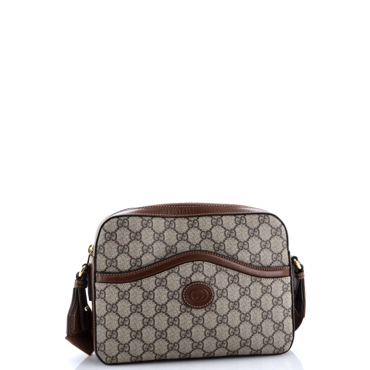 Interlocking G Patch Messenger Camera Bag GG Coated Canvas - Deep Luxury