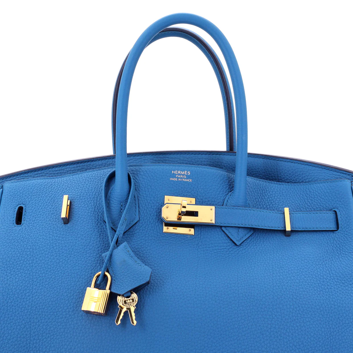 Birkin Handbag Bleu Zellige Togo with Gold Hardware 35 - Deep Luxury