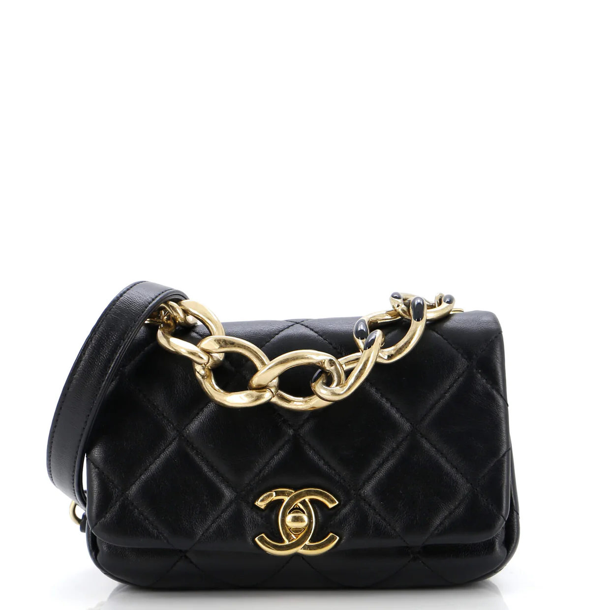 Color Match Flap Bag Quilted Lambskin Mini - Deep Luxury