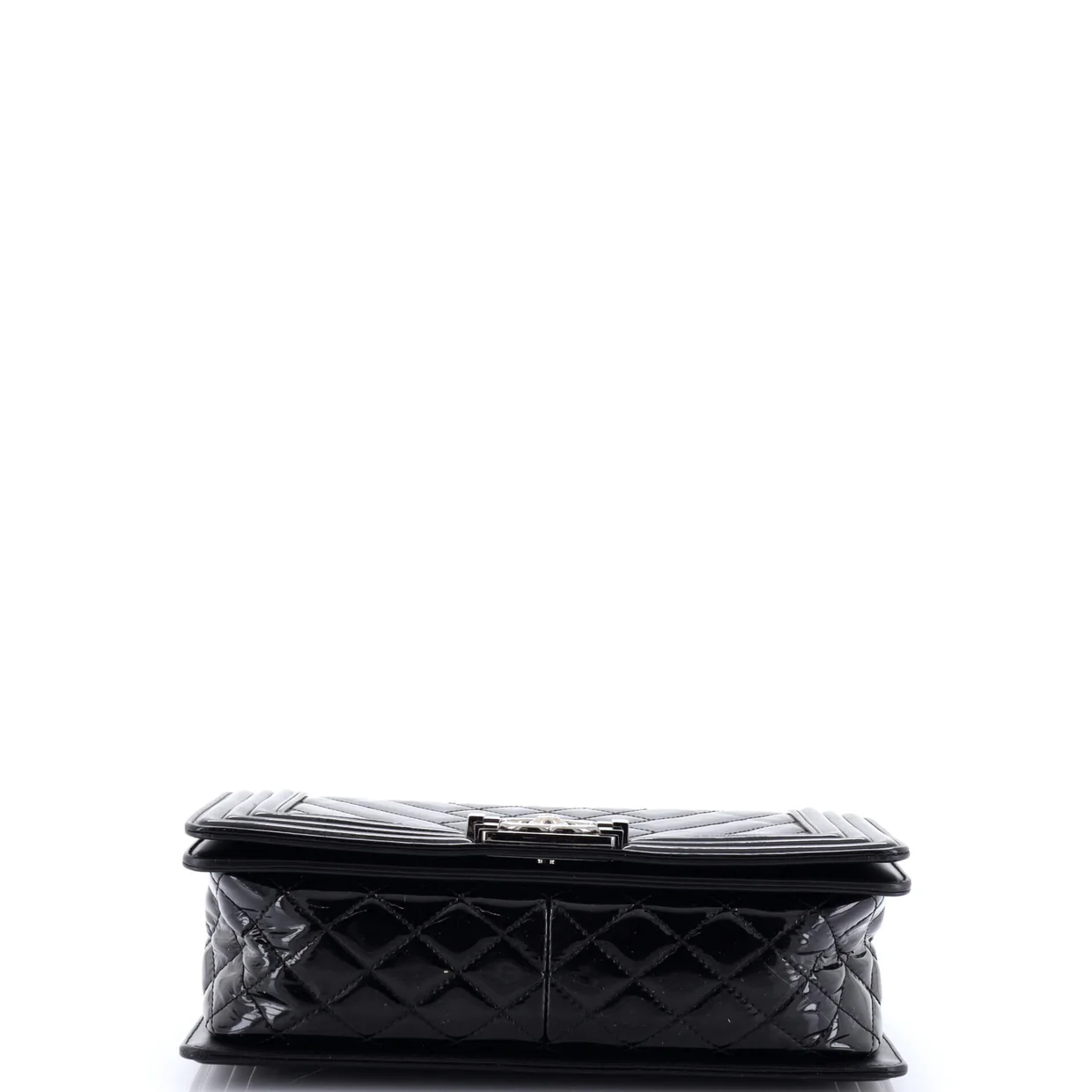 Boy Flap Bag Chevron Patent Old Medium - Deep Luxury