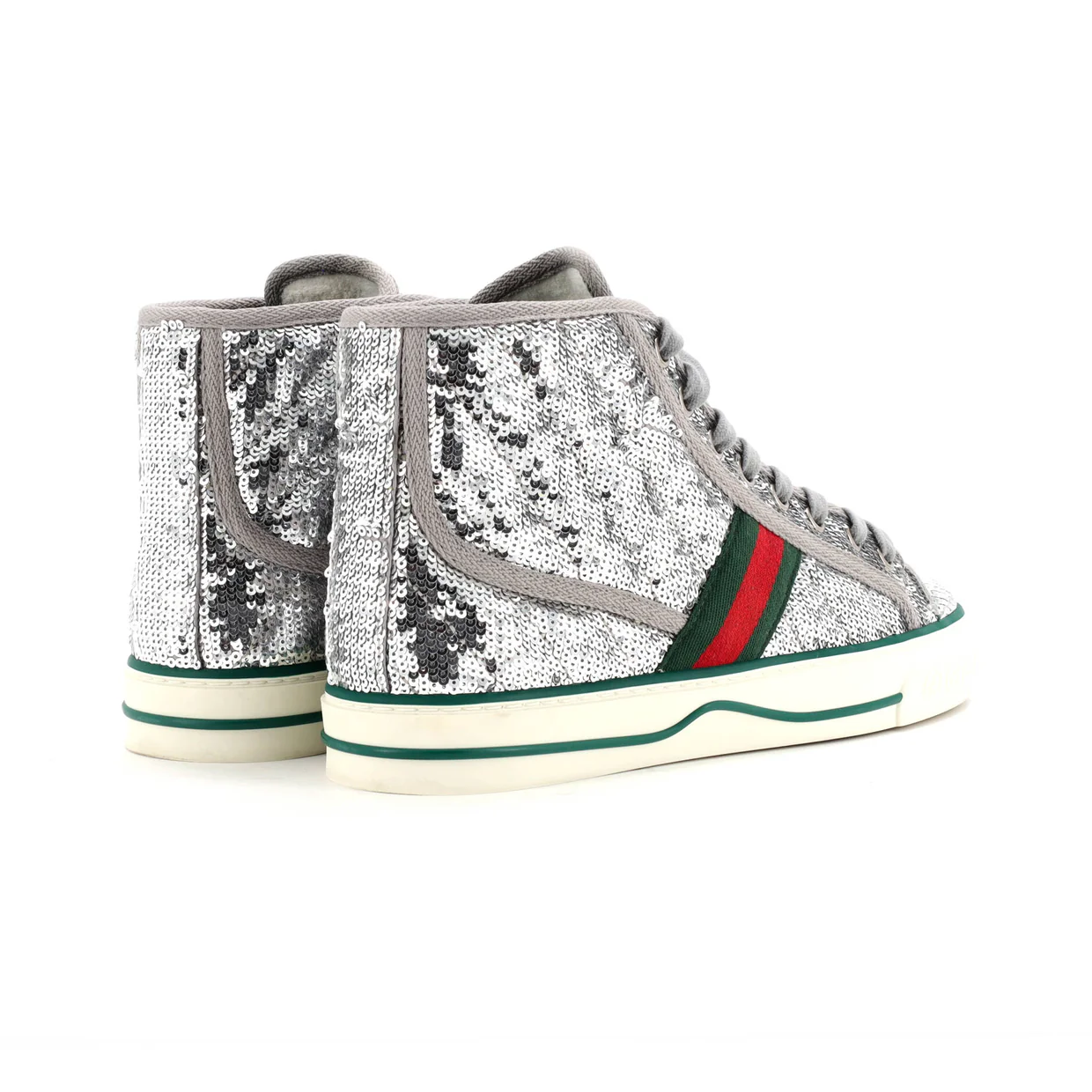 Women's Tennis 1977 High-Top Sneakers Diagonal Quilted Sequins - Deep Luxury