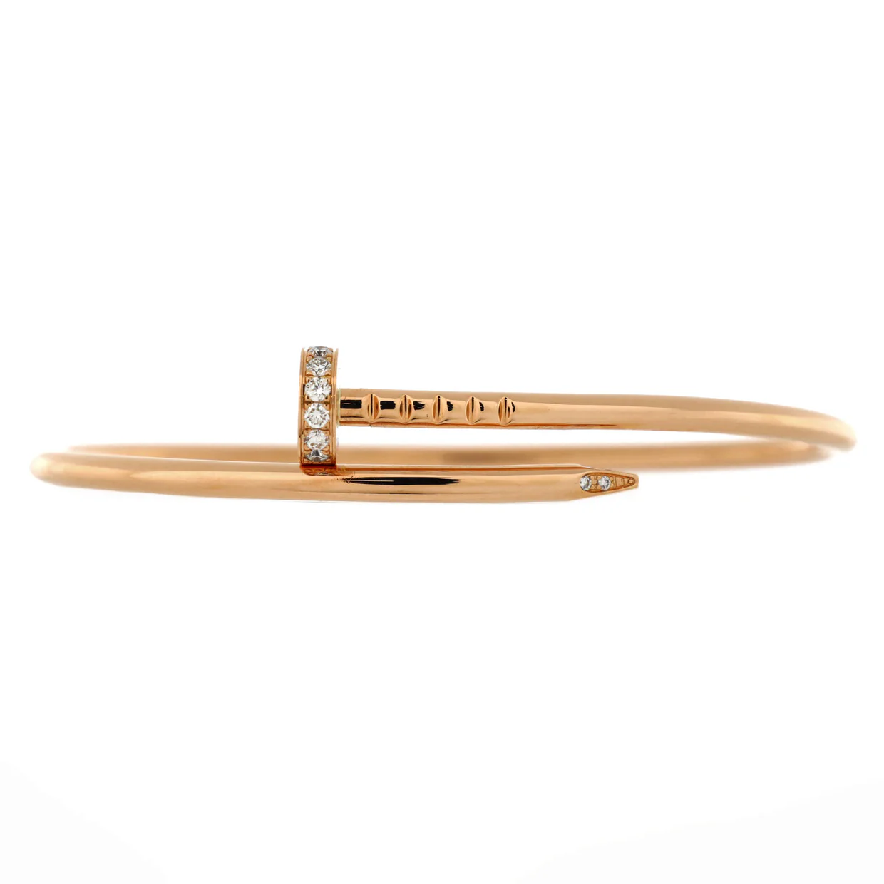 Juste un Clou Bracelet 18K Rose Gold with Diamonds Small - Deep Luxury
