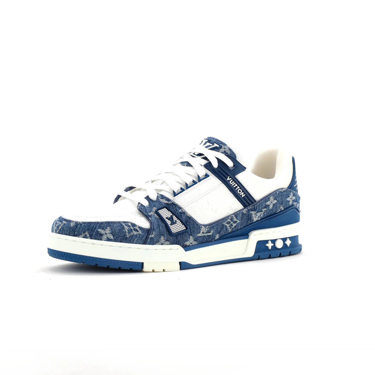 Men's LV Trainer Sneakers Monogram Empreinte Leather and Monogram Denim - Deep Luxury