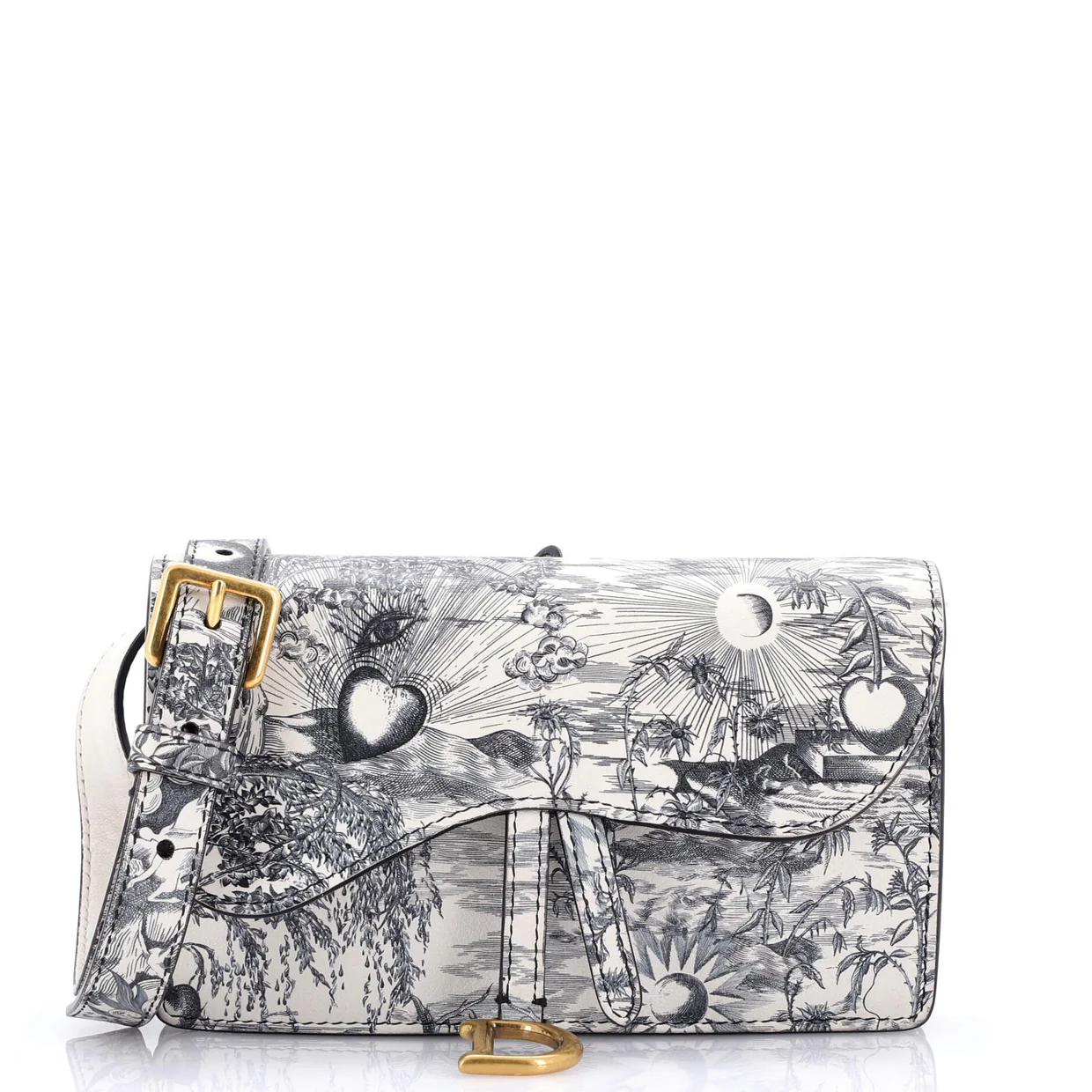 Saddle Rectangular Belt Bag Printed Leather - Deep Luxury