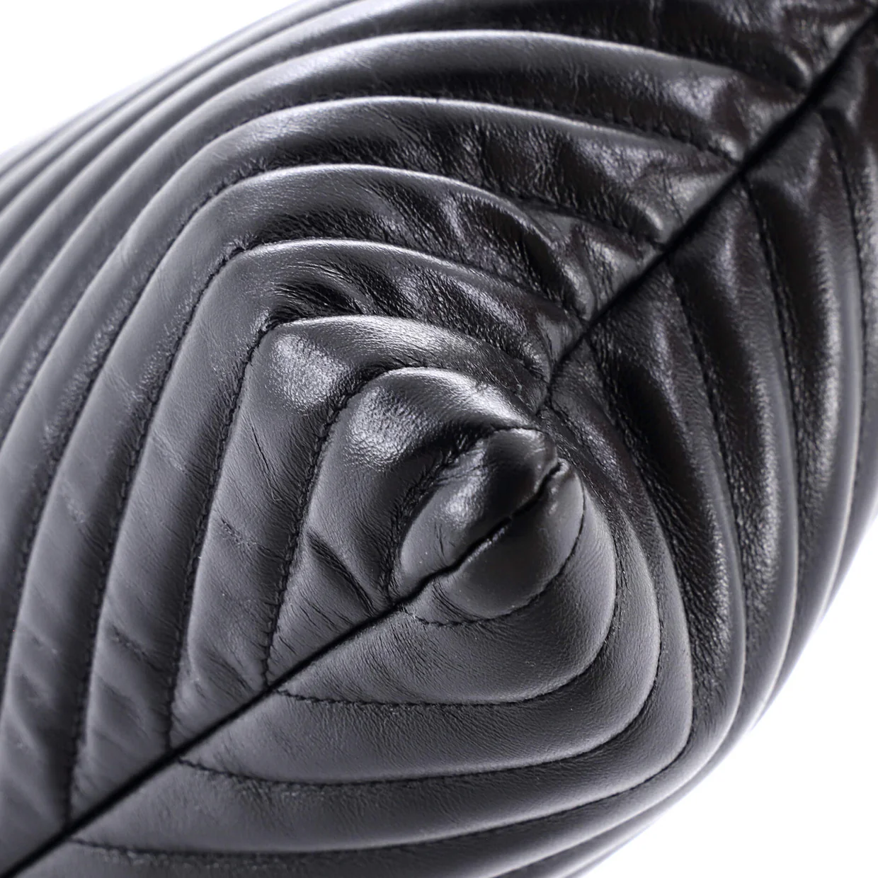 Classic Monogram Wristlet Pouch Matelasse Chevron Leather Large - Deep Luxury