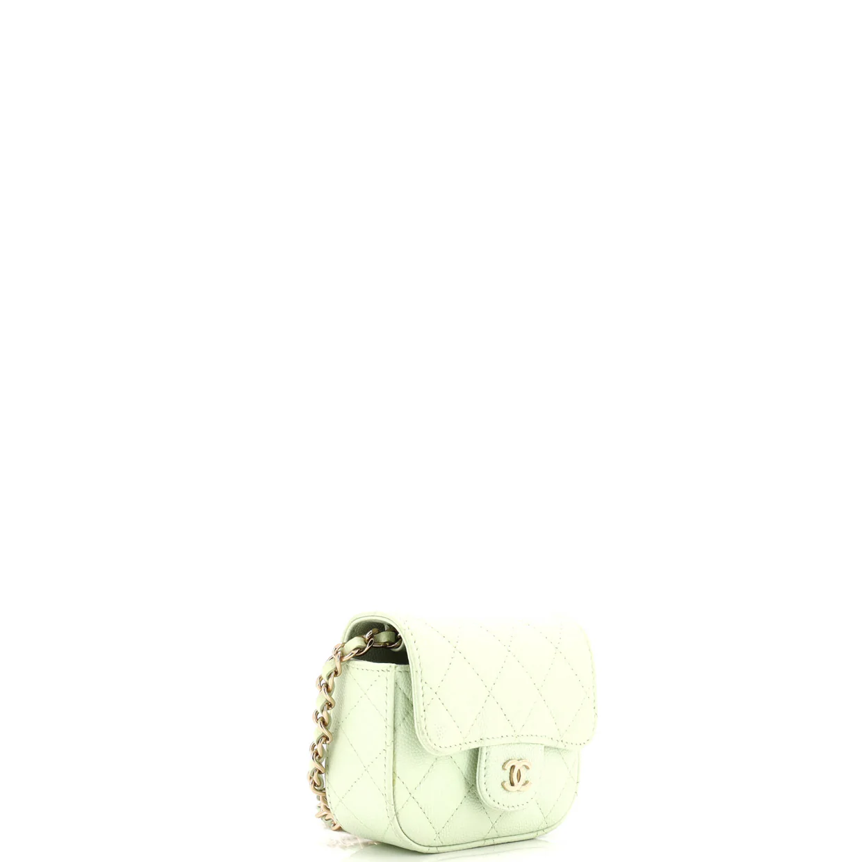 Classic Square Flap Clutch with Chain Quilted Caviar Mini - Deep Luxury