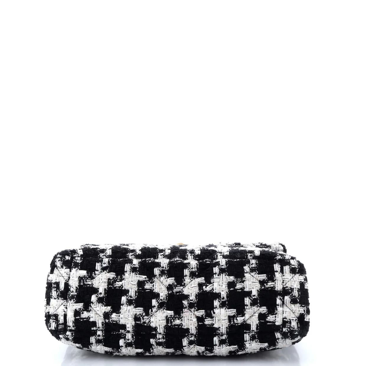 19 Flap Bag Quilted Houndstooth Tweed and Ribbon Large - Deep Luxury