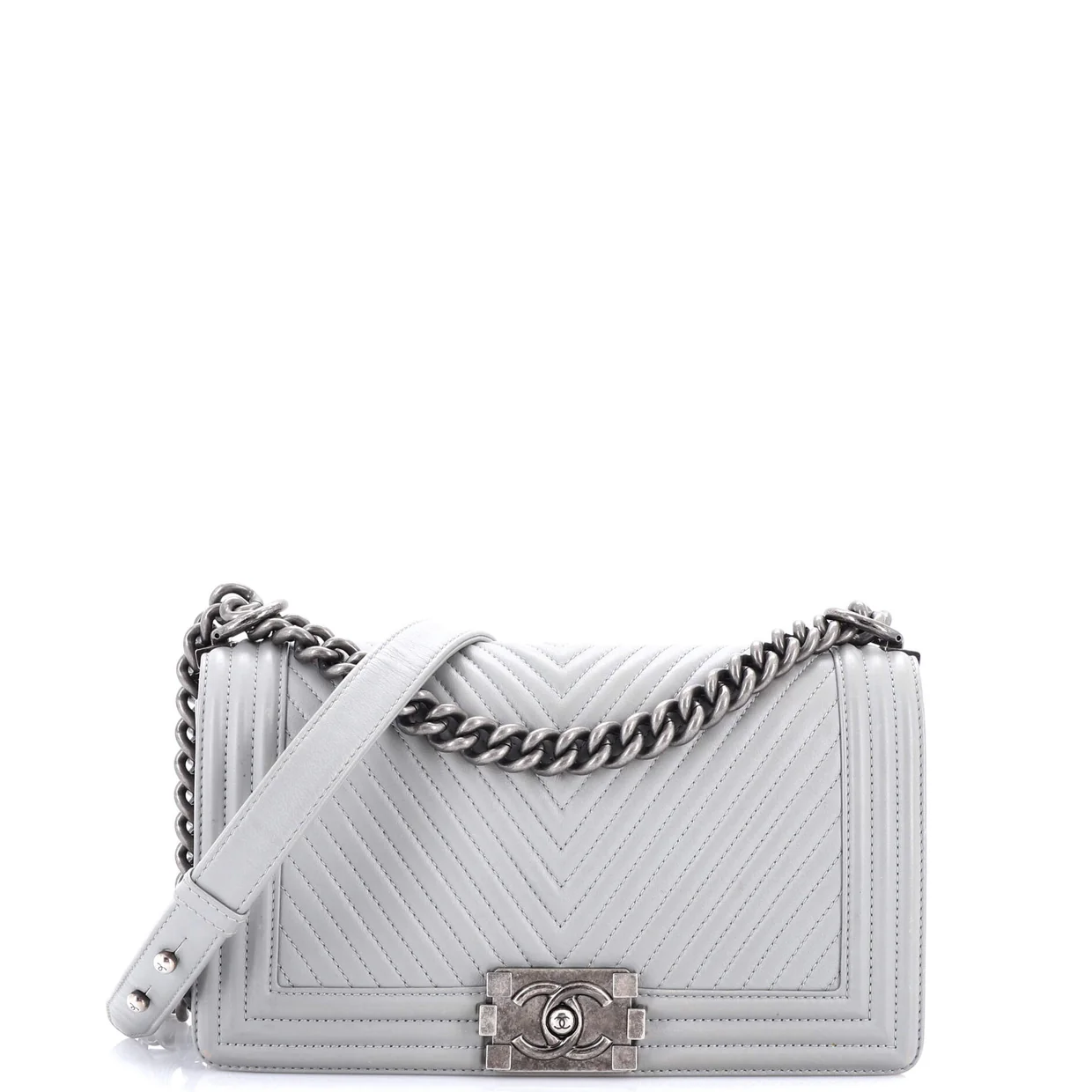 Boy Flap Bag Chevron Wrinkled Lambskin Old Medium - Deep Luxury