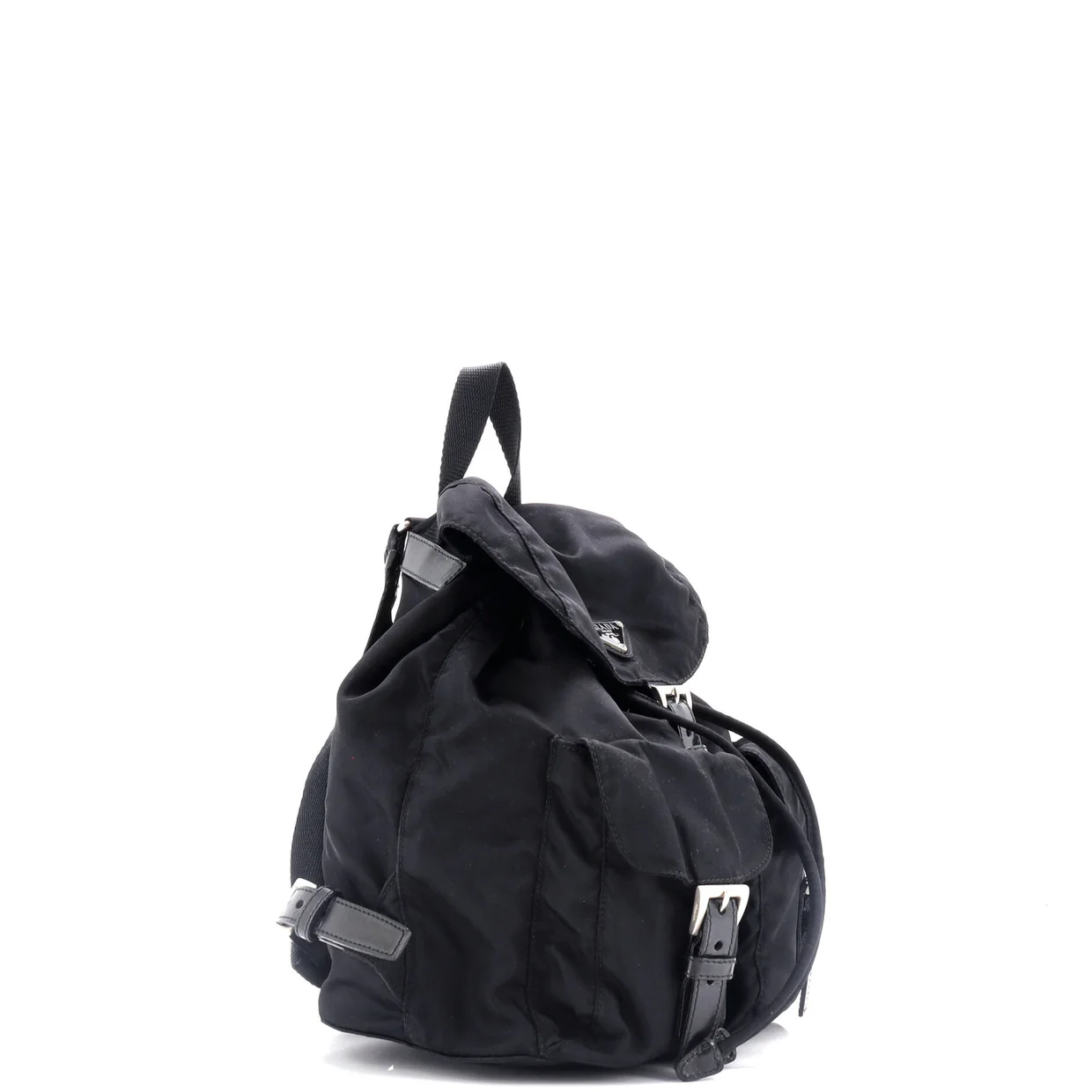Vela Double Front Pocket Backpack Tessuto with Saffiano Leather Small - Deep Luxury