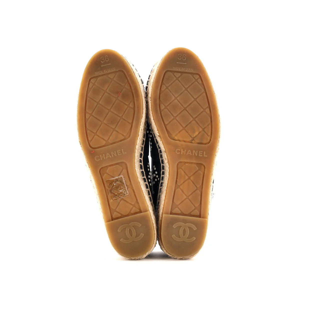 Women's CC Cap Toe Espadrilles Jersey with Patent and Faux Pearls - Deep Luxury