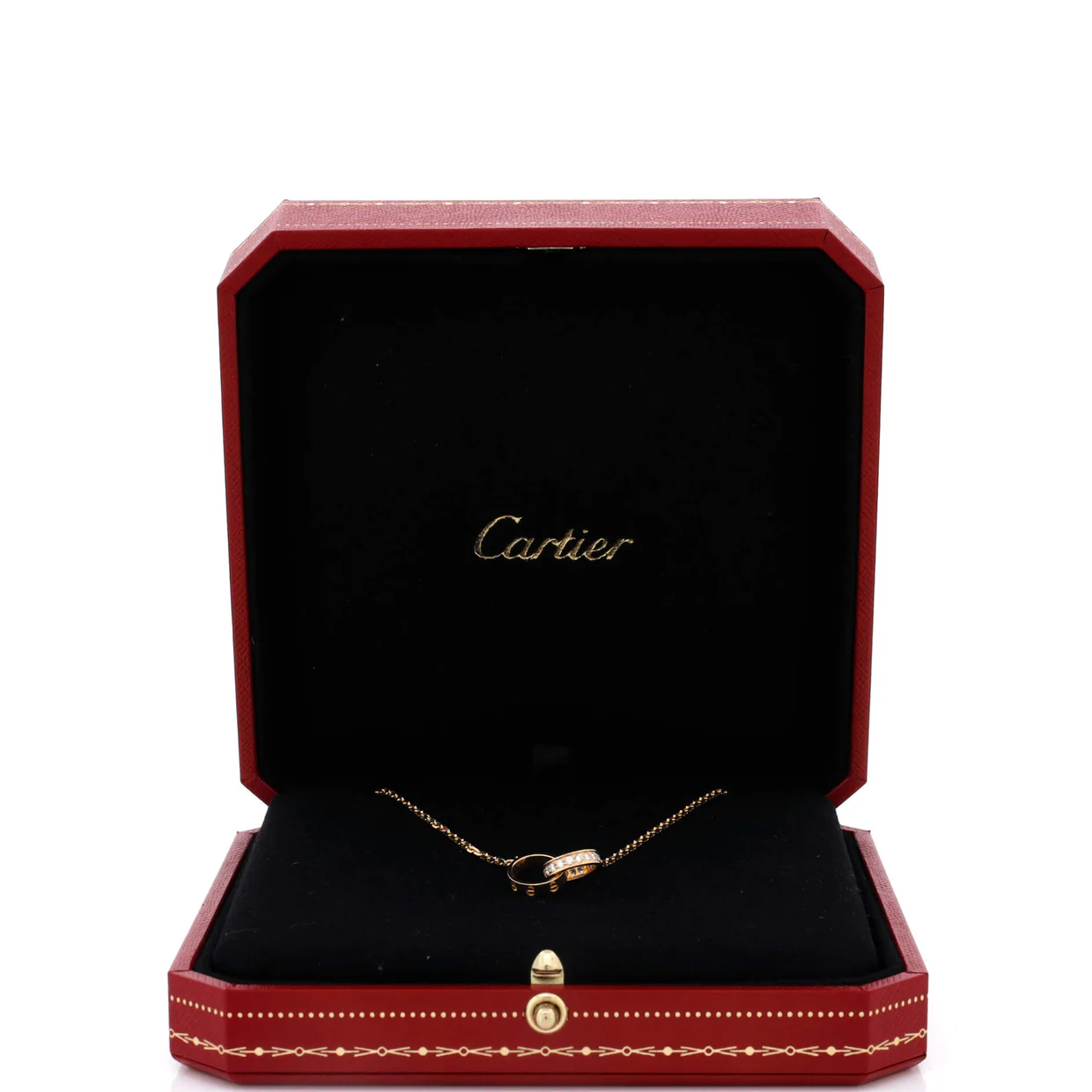 Love Interlocking Necklace 18K Yellow Gold and Diamonds - Deep Luxury