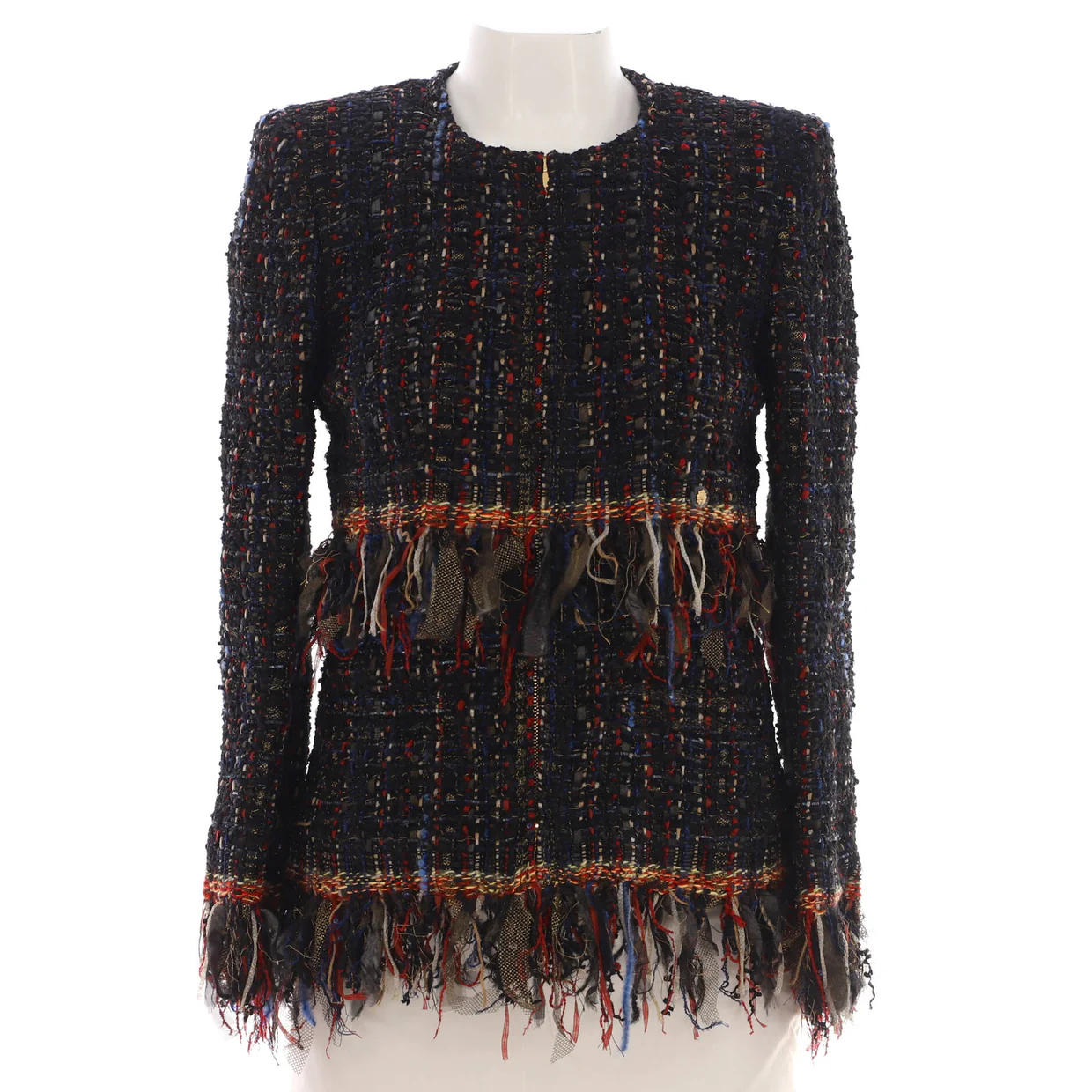 Women's Paris-Cosmopolite Fringe Trim Jacket Tweed - Deep Luxury