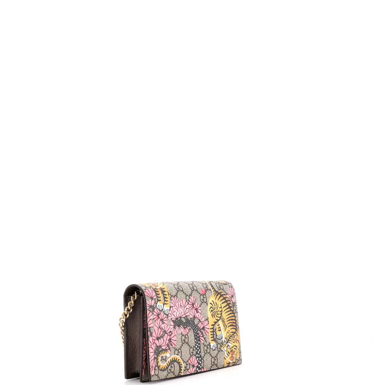 Chain Wallet Bengal Print GG Coated Canvas - Deep Luxury
