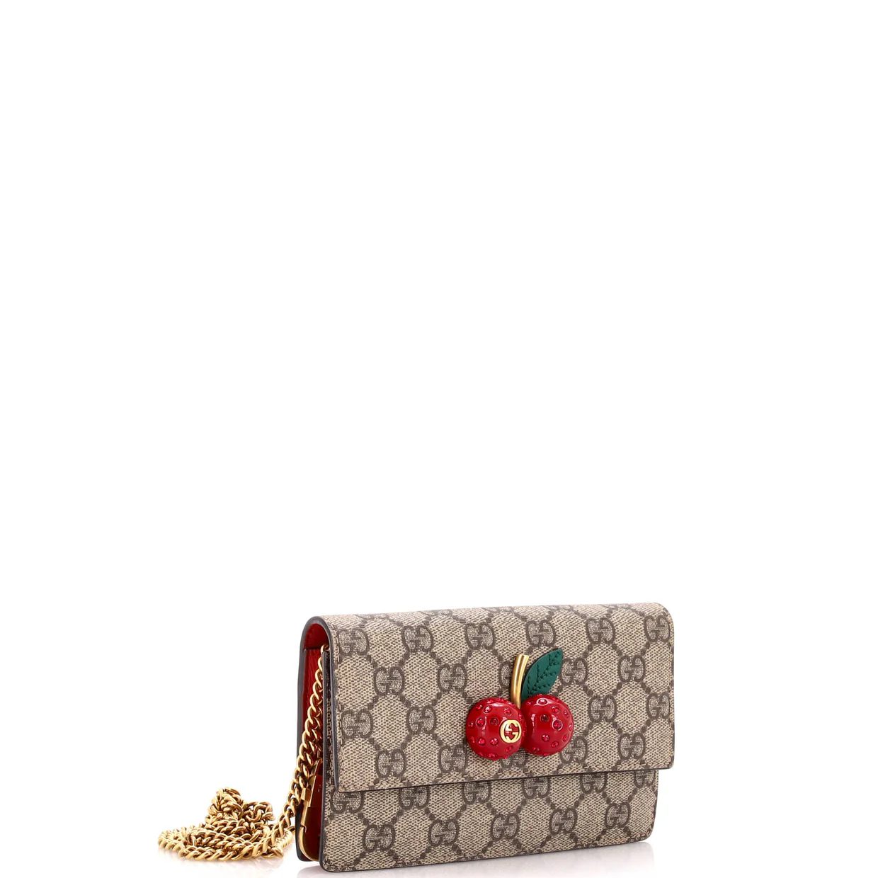 Cherries Wallet on Chain GG Coated Canvas Mini - Deep Luxury