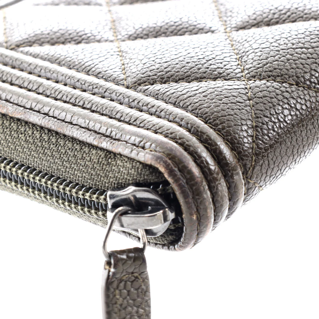 Boy Zip Around Wallet Quilted Caviar Long - Deep Luxury