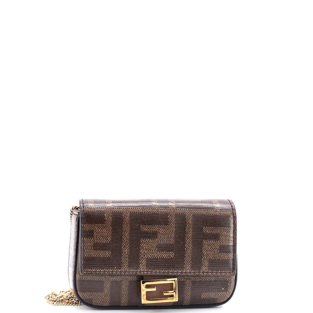Chain Baguette Charm Bag Zucca Coated Canvas Nano - Deep Luxury