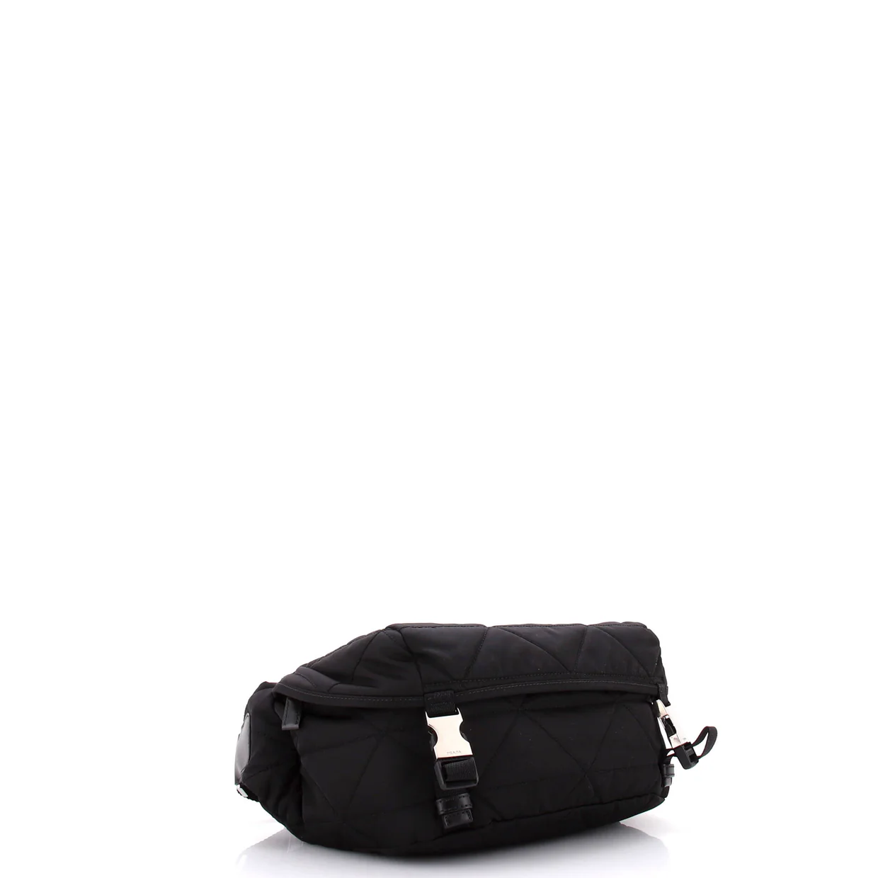 Double Buckle Flap Shoulder Bag Quilted Re-Nylon Medium - Deep Luxury