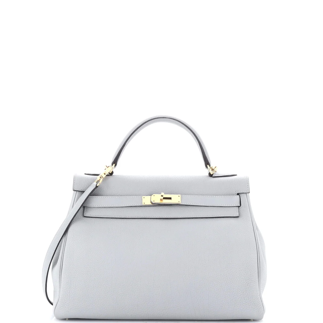 Kelly Handbag Bleu Glacier Togo with Gold Hardware 32 - Deep Luxury