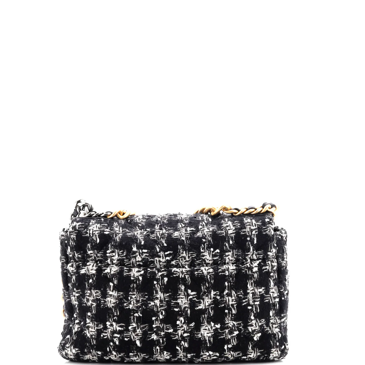 19 Flap Bag Quilted Tweed Large - Deep Luxury