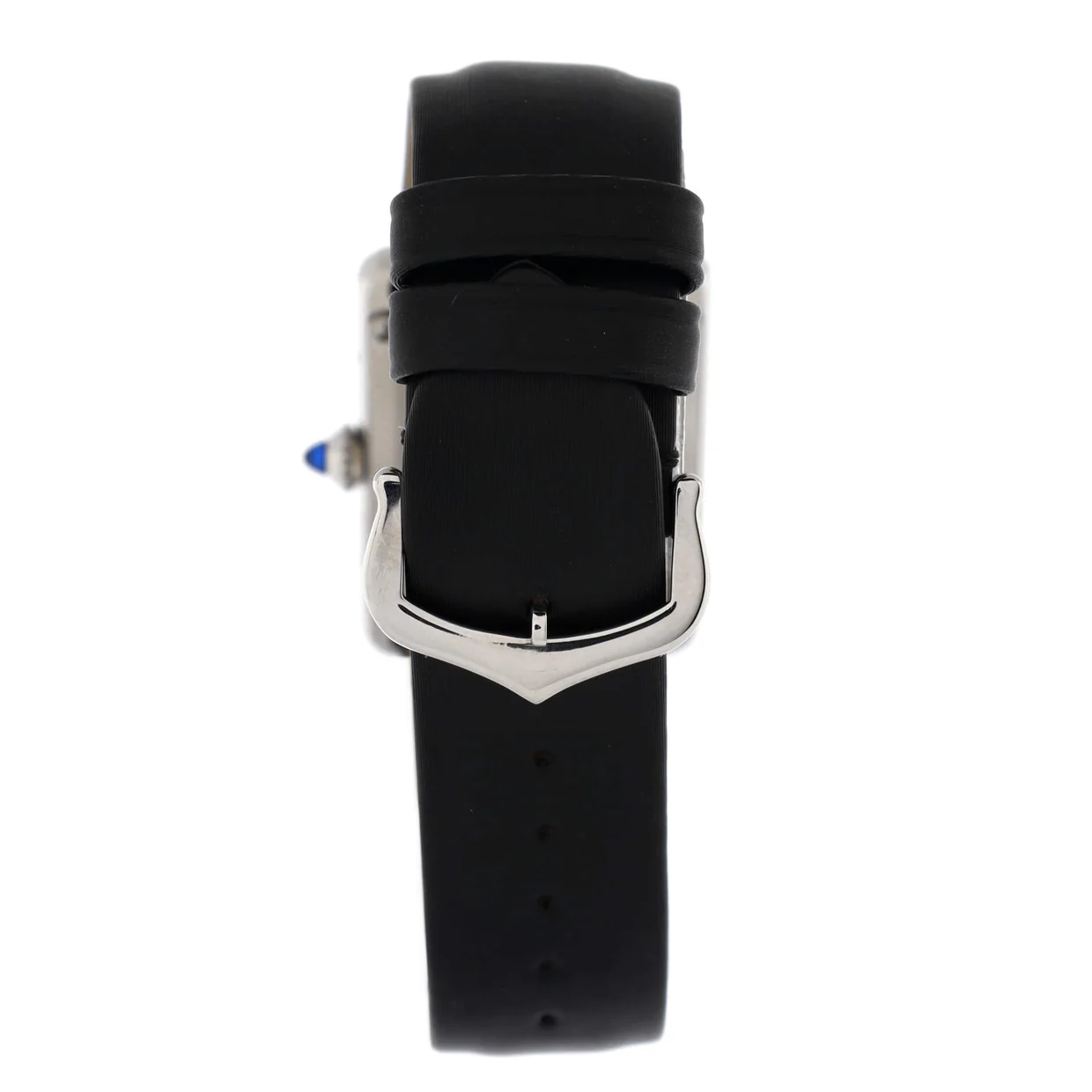 Must de Cartier Tank Quartz Watch Stainless Steel and Satin with Diamond Bezel 25 - Deep Luxury