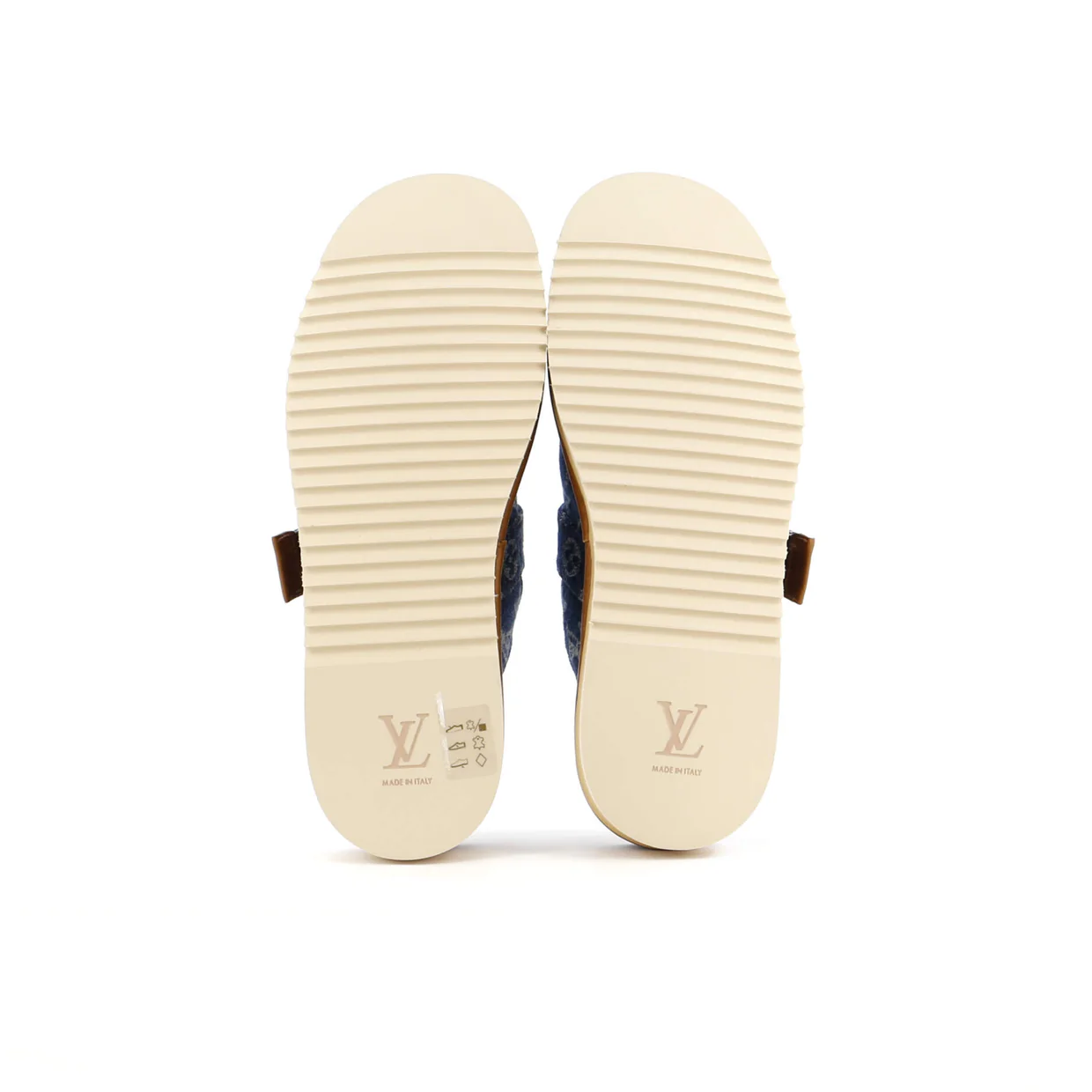 Cosy Flat Clog Mules Monogram Denim - Deep Luxury