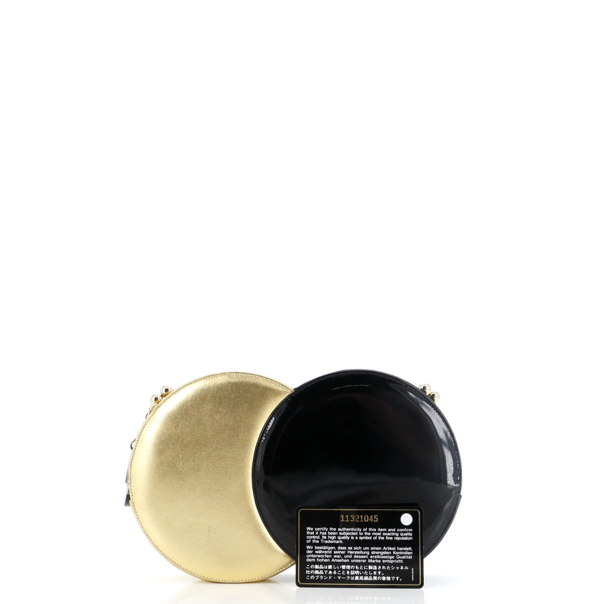 Kisslock Double Circle Clutch Lambskin with Patent - Deep Luxury