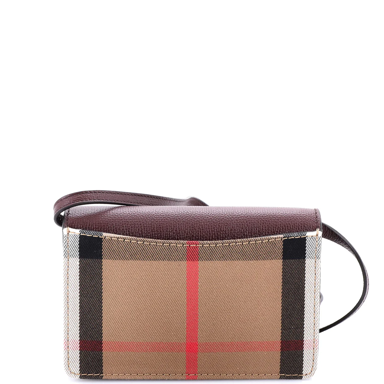 Hampshire Wallet on Strap Leather and House Check Canvas - Deep Luxury