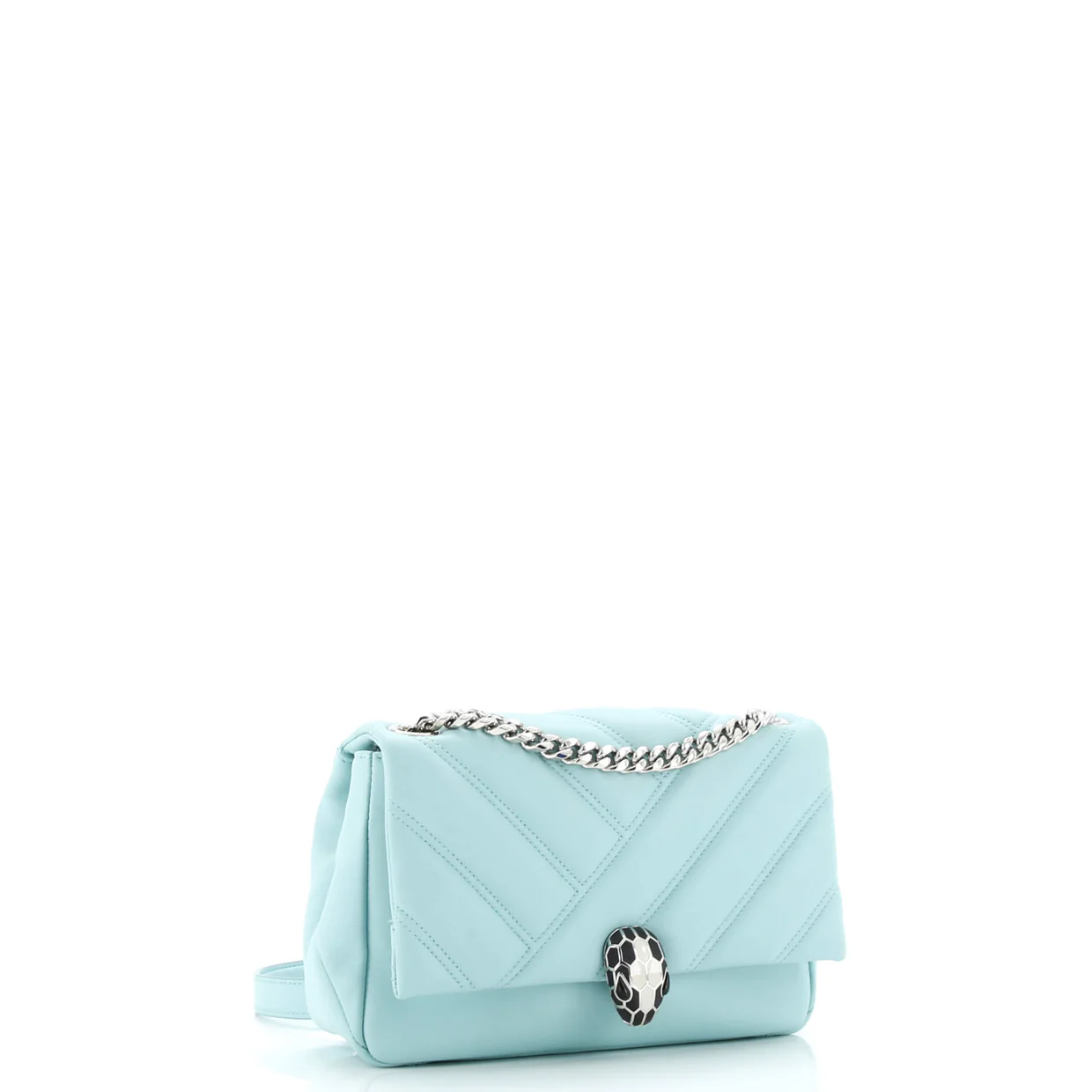 Serpenti Cabochon Shoulder Bag Diagonal Quilted Leather Small - Deep Luxury