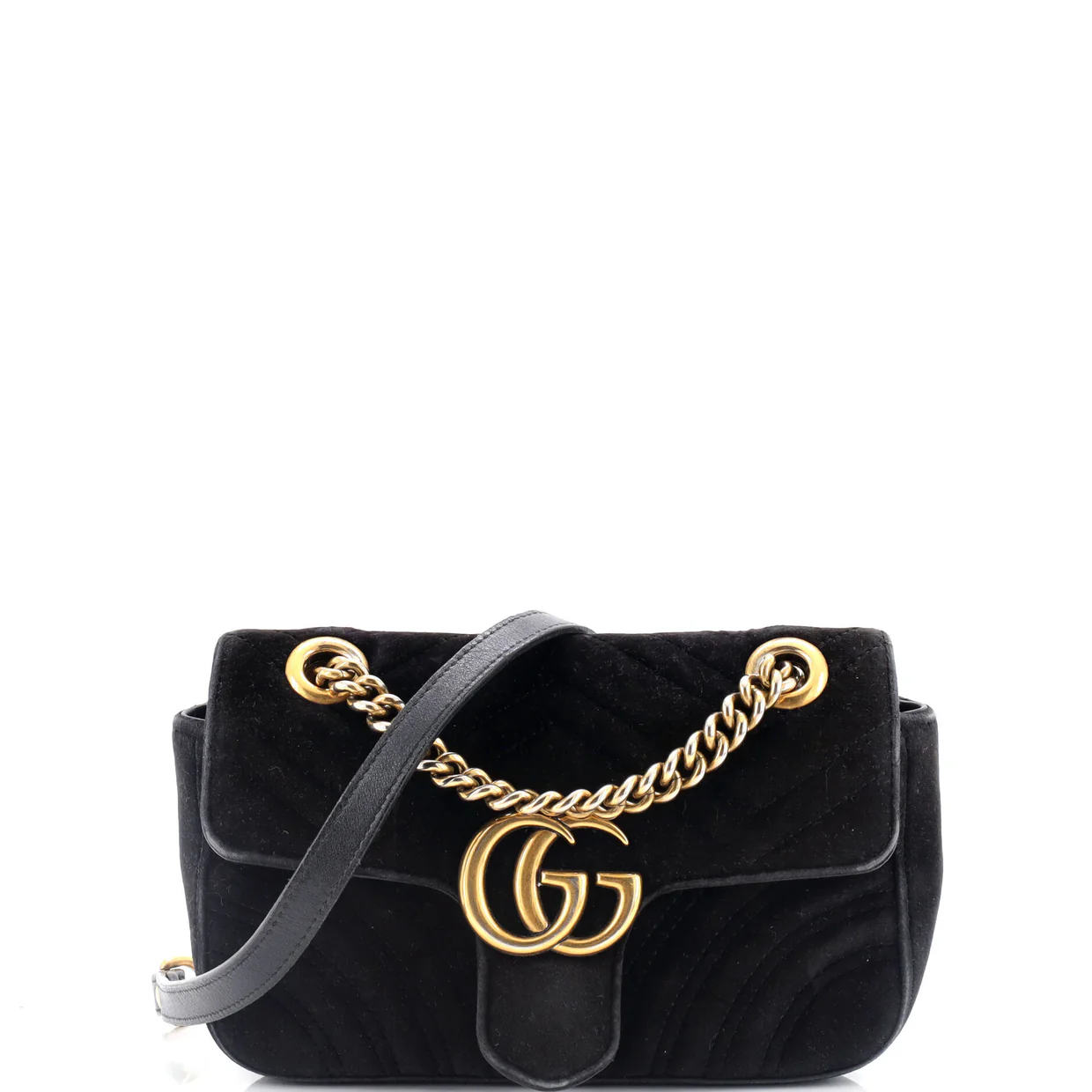 GG Marmont Flap Bag Matelasse Velvet Small - Deep Luxury