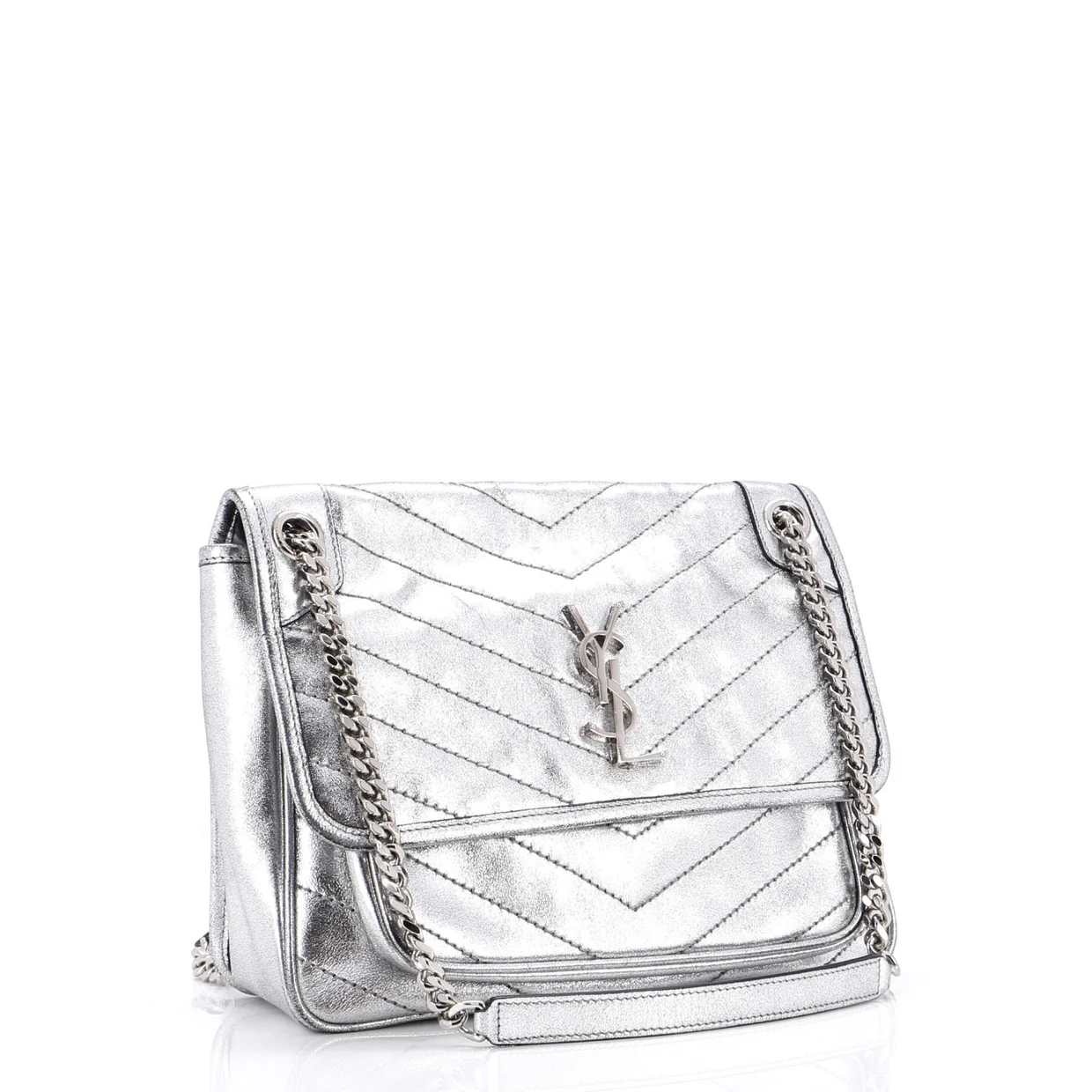 Niki Chain Flap Bag Leather Medium - Deep Luxury