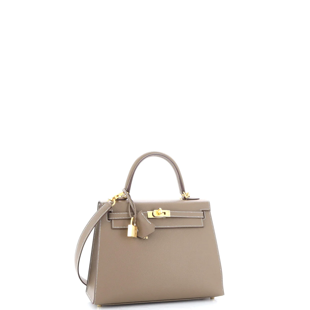 Kelly Handbag Grey Epsom with Gold Hardware 25 - Deep Luxury