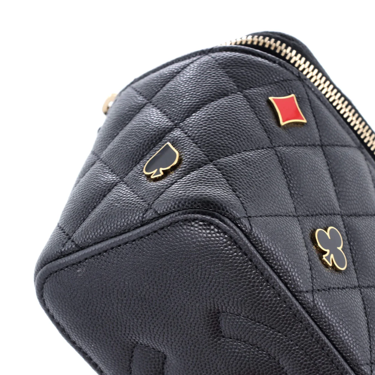 Coco Casino Vanity Case with Chain Quilted Caviar Small - Deep Luxury