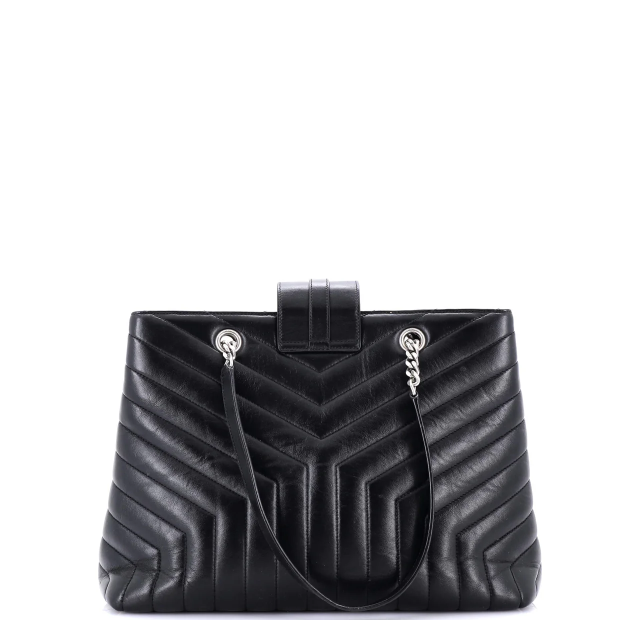 LouLou Tote Matelasse Chevron Leather Large - Deep Luxury