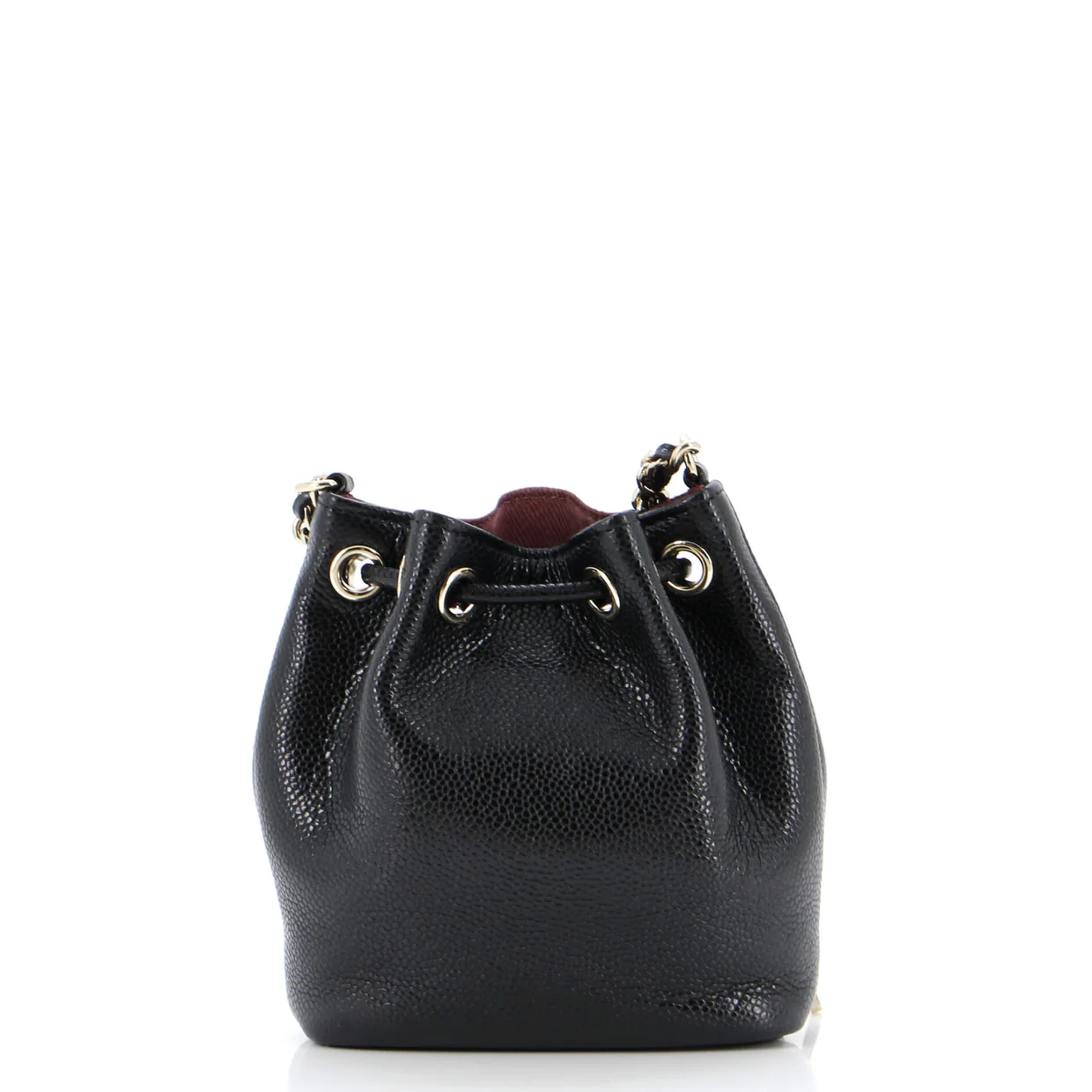 Business Affinity Drawstring Bucket Bag Quilted Caviar Mini - Deep Luxury