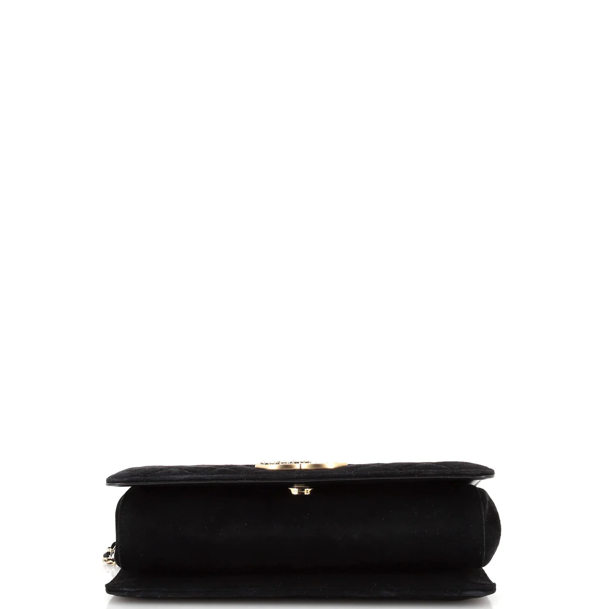 CC Chain Full Flap Bag Quilted Suede with Faux Pearls and Crystals - Deep Luxury